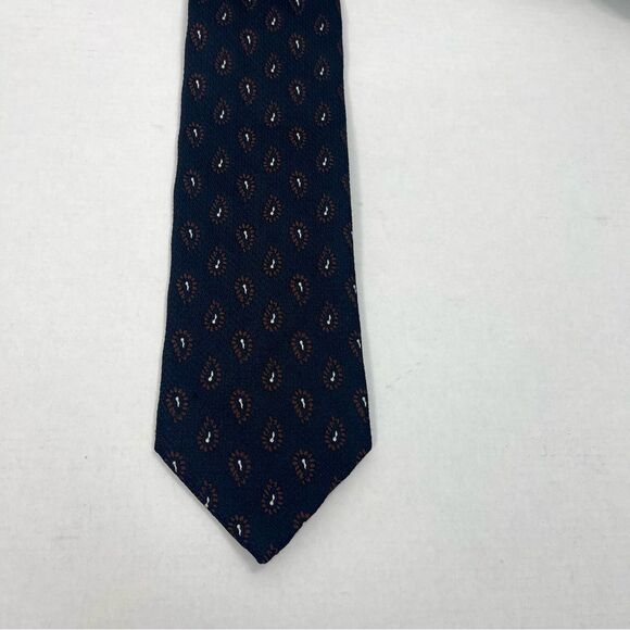 Ermenegildo Zegna Paisley Silk Tie, Blue/Red - Picture 2 of 6